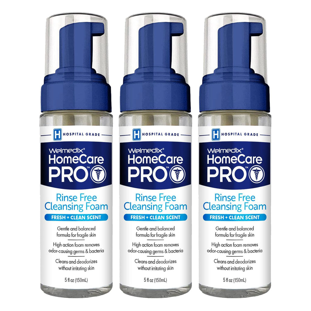 Welmedix Rinse Free Cleansing Foam, 3 in 1 Body Wash, Shampoo and Personal Cleanser for Elderly, Incontinence and Infant Care, H