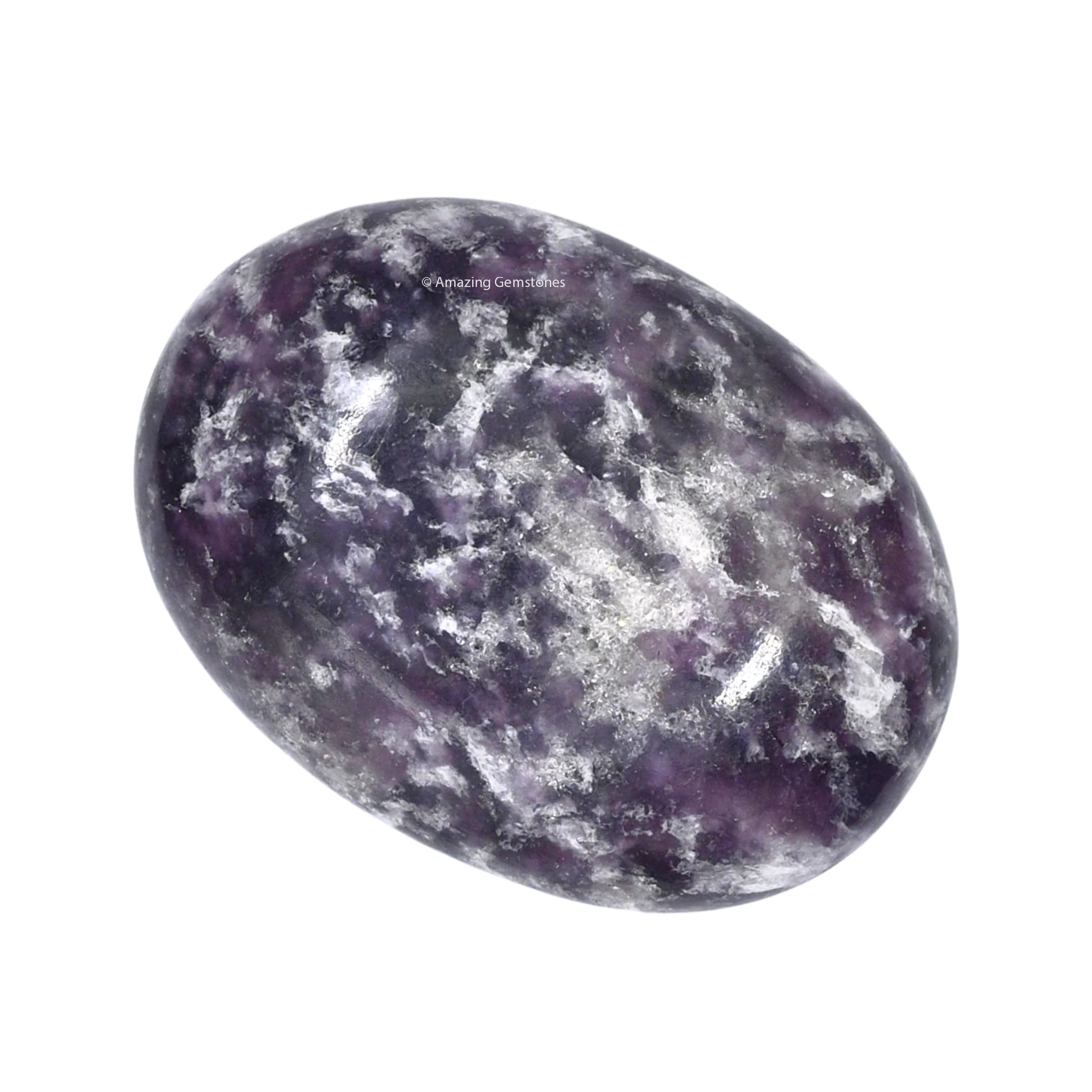 Lepidolite Crystals and Healing Stones - Large Palm Stone Crystals Piedra - Crystal for Good Luck, Balanced Positive Energy, Med