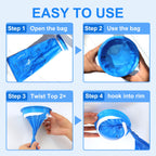 100 Pack Emesis Vomit Bags for Car, 1000 ml Blue Portable Nausea Bag for Pregnant Women, Leak Proof Puke Throw Up Nausea Bags fo