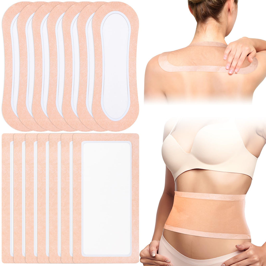 Geiserailie 40 Pcs Large Castor Oil Pack Wrap Kit Disposable Castor Oil Patches Large Self Adhesive Pads for Belly Back Neck Wai
