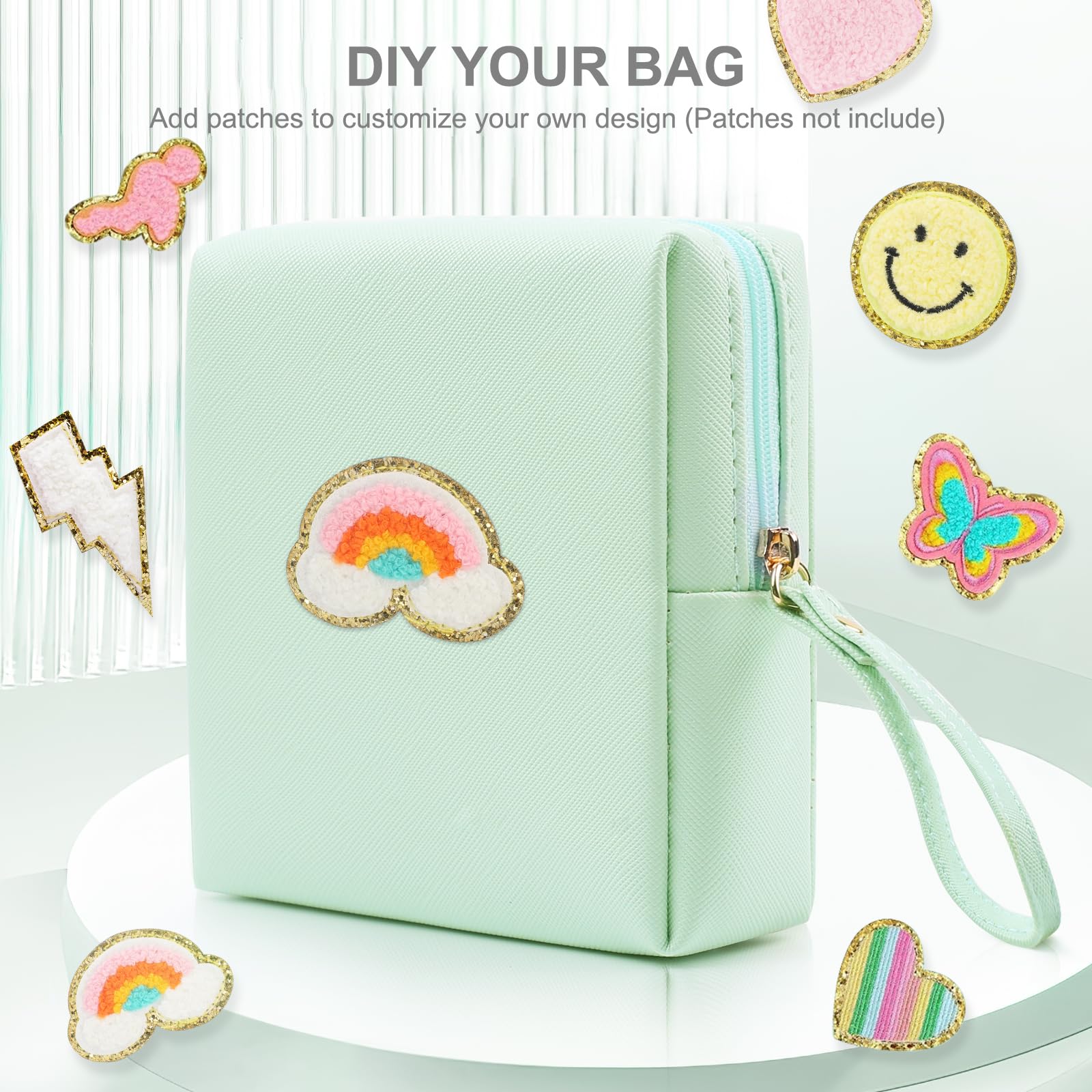 Teircno Sanitary Napkin Period bag for Women, Sanitary Napkin Storage Bag, PU Leather Sanitary Pad Bags Pounch, Portable Tampons