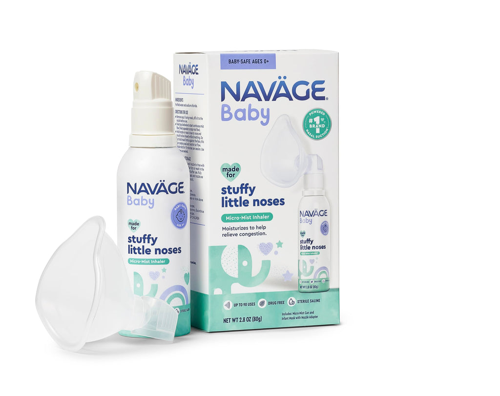 Navage Baby Micro-Mist Saline Inhaler - Baby Saline Nasal Spray Mist for Baby Congestion Relief - Pediatrician Recommended Baby 