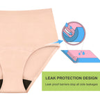 IRISMORII Absorbent Incontinence Underwear for Women Washable Leak Proof Seamless Urine Postpartum Protective Brief (Beige XXL)
