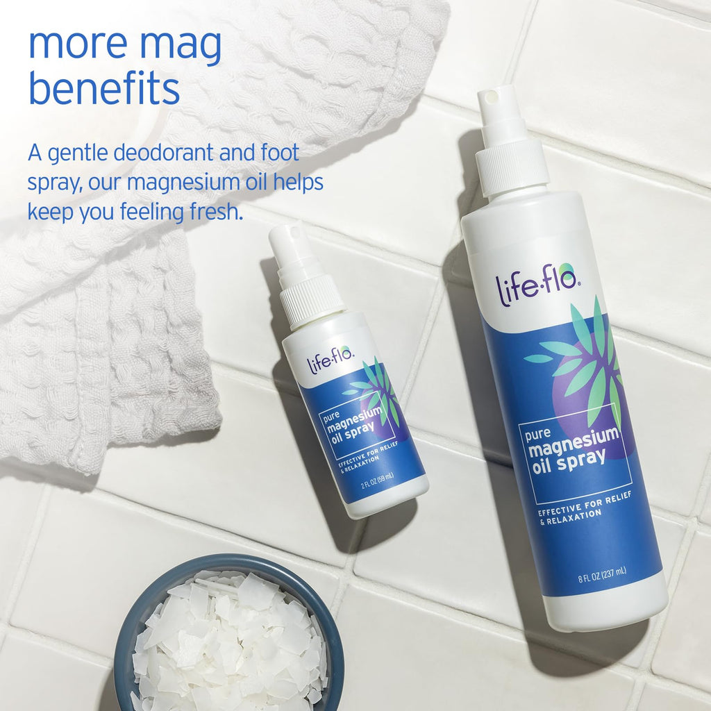 Life-Flo Pure Magnesium Oil for Feet and Body - 100% Pure Magnesium Spray from The Ancient Zechstein Seabed - Magnesium Oil Spra