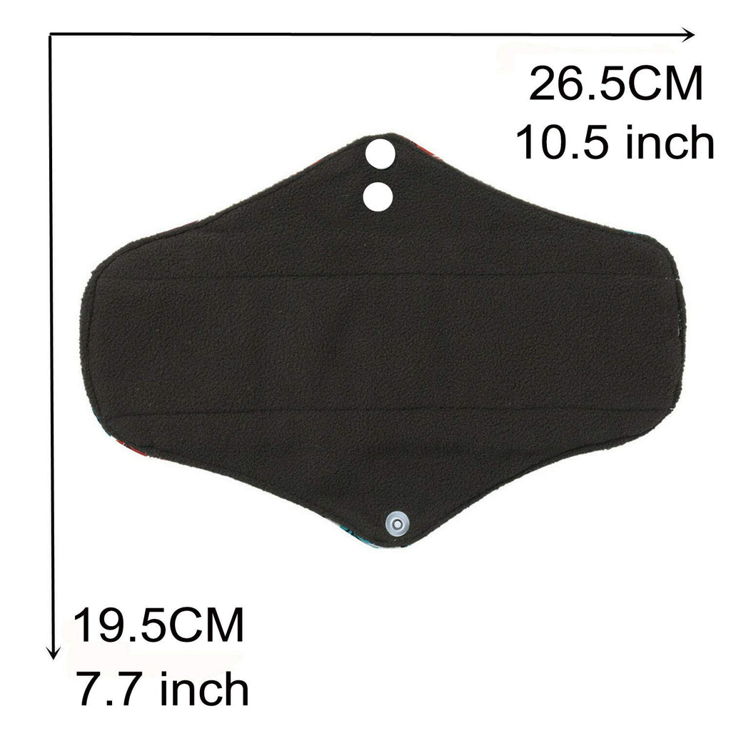 7pcs/Set Reusable Washable Cloth Pads Set, Including 6pcs Heavy Flow Feminine Hygiene Bamboo Charcoal Cloth Reusable Menstrual P