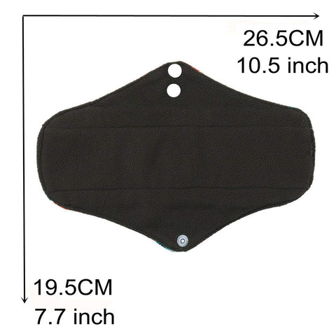 7pcs/Set Reusable Washable Cloth Pads Set, Including 6pcs Heavy Flow Feminine Hygiene Bamboo Charcoal Cloth Reusable Menstrual P