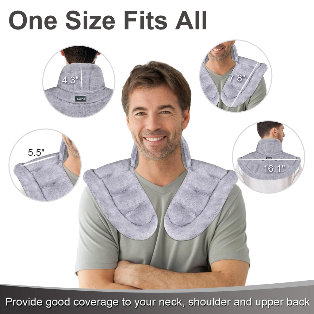 SuzziPad Neck Heating Pad Microwavable for Discomfort Reduction, Shoulder Heated Pads for Chronic Necks Fatigue, Reduce Muscle T