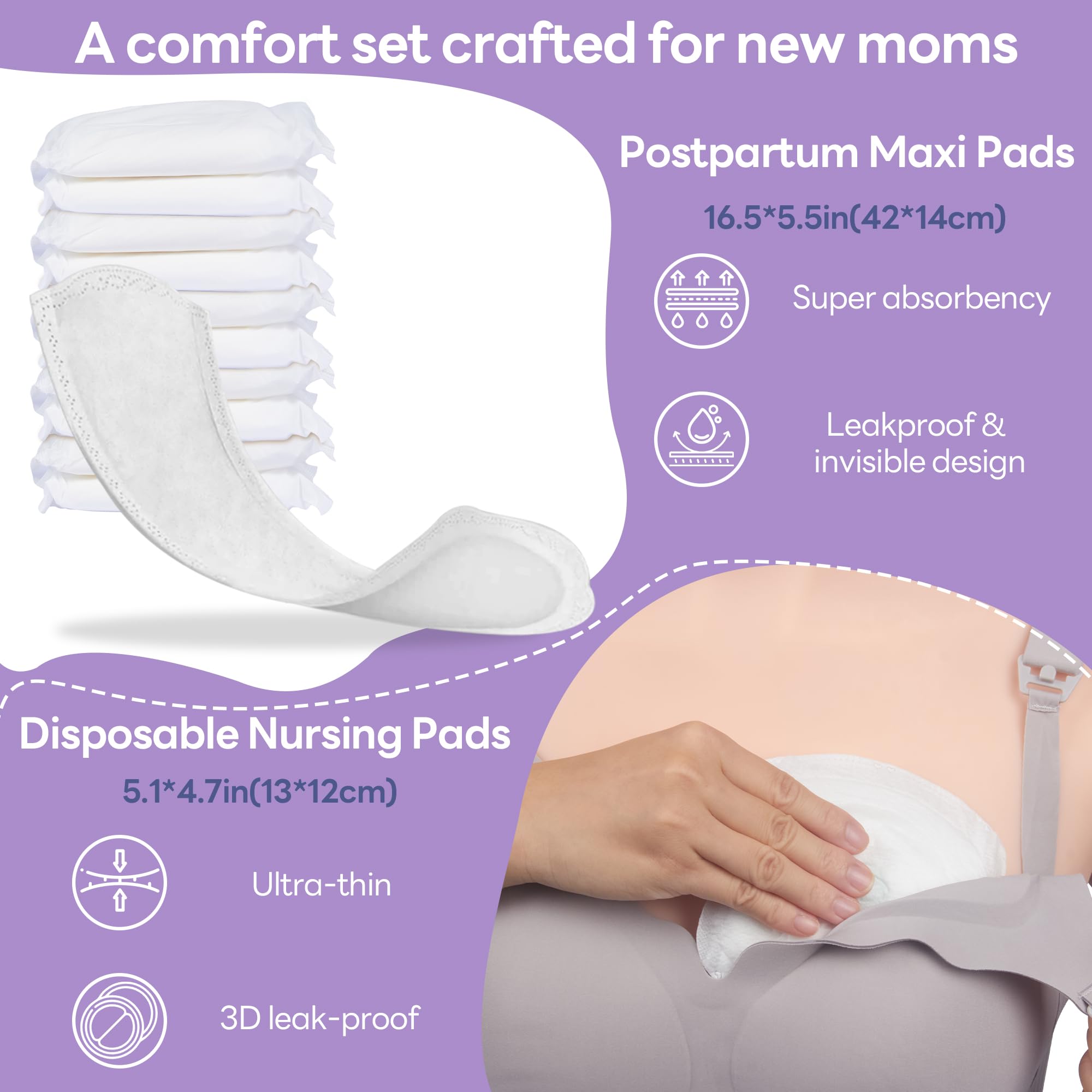 Upgraded Postpartum Essentials Recovery Kit for Women: Labor Delivery Post Partum - Perineal Healing Foam & Upside Down Peri Bot