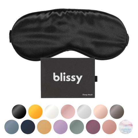 Blissy Silk Sleep Mask - Silk Eye Sleeping Mask for Women & Men for Total Blackout - Silk Eye Mask - 100% Pure Mulberry Silk, 22