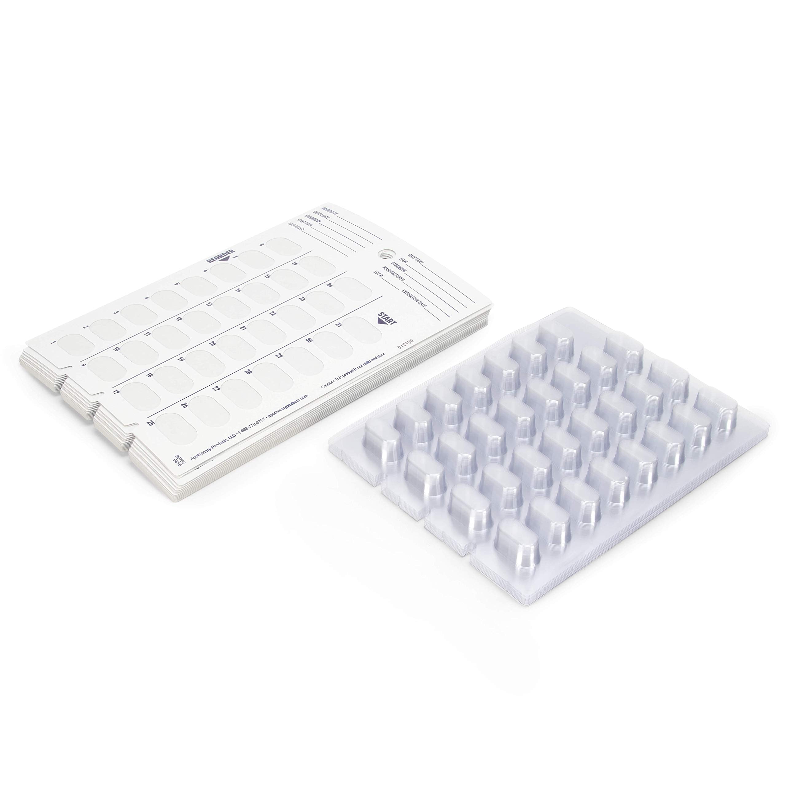 Ezy Dose Disposable (31-Day) Pill, Medicine, Vitamin Organizer Box | Monthly Planner Refill Pack | Kit includes 12 Cards and Bli