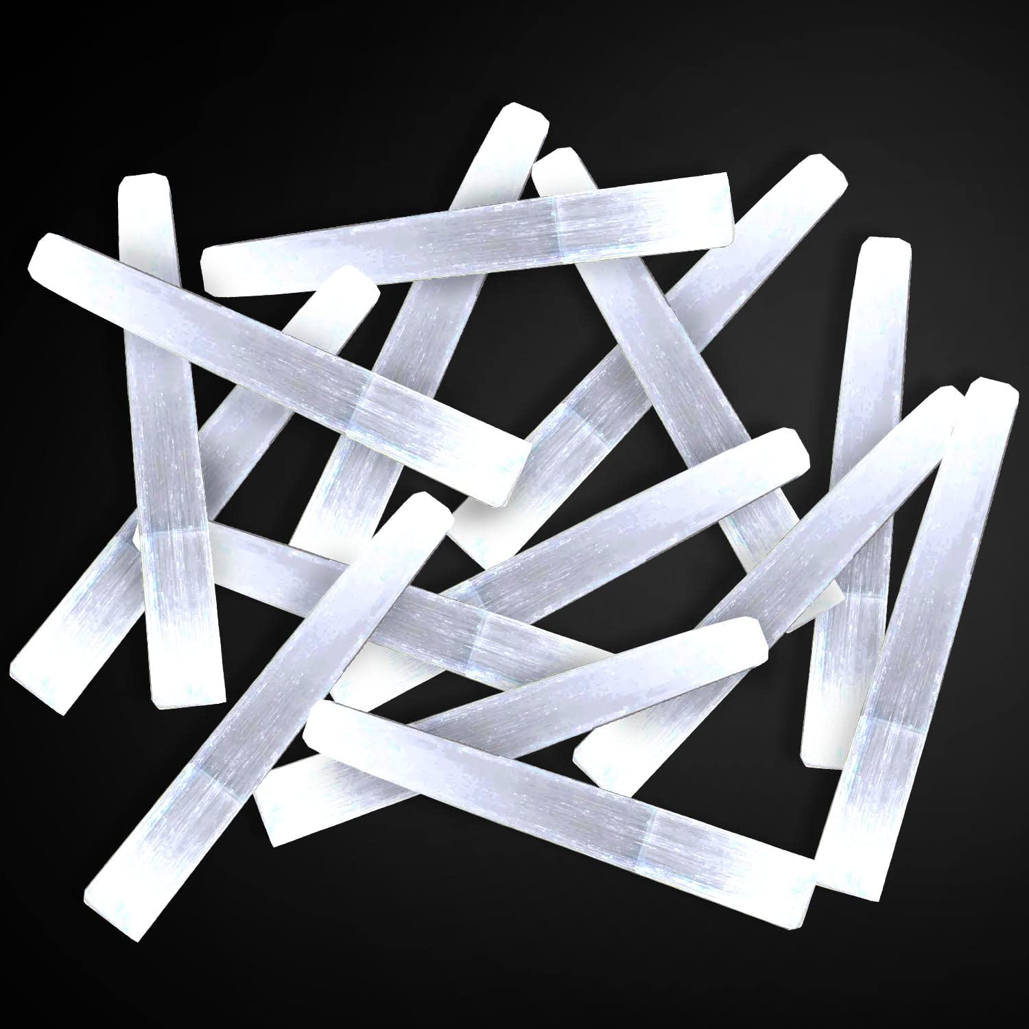 Himalayan Glow WBM Selenite Crystal Sticks - 2 Lbs Crystals and Healing Stones Tourmaline Crystal Reiki, Chakra Stones for Smudg