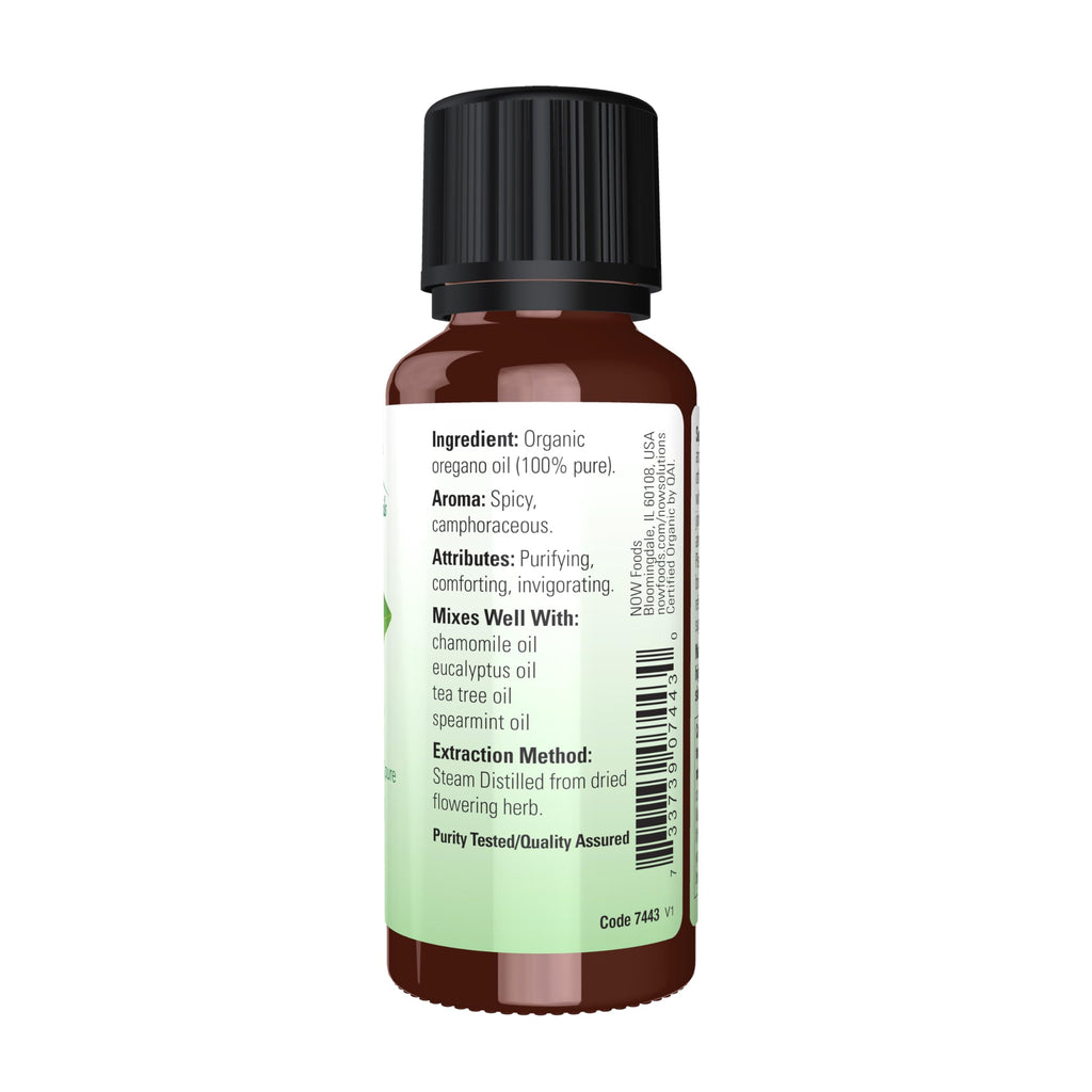 NOW Foods Essential Oils, Organic Oregano Oil, Comforting Aromatherapy Scent, Steam Distilled, 100% Pure, Vegan, Child Resistant