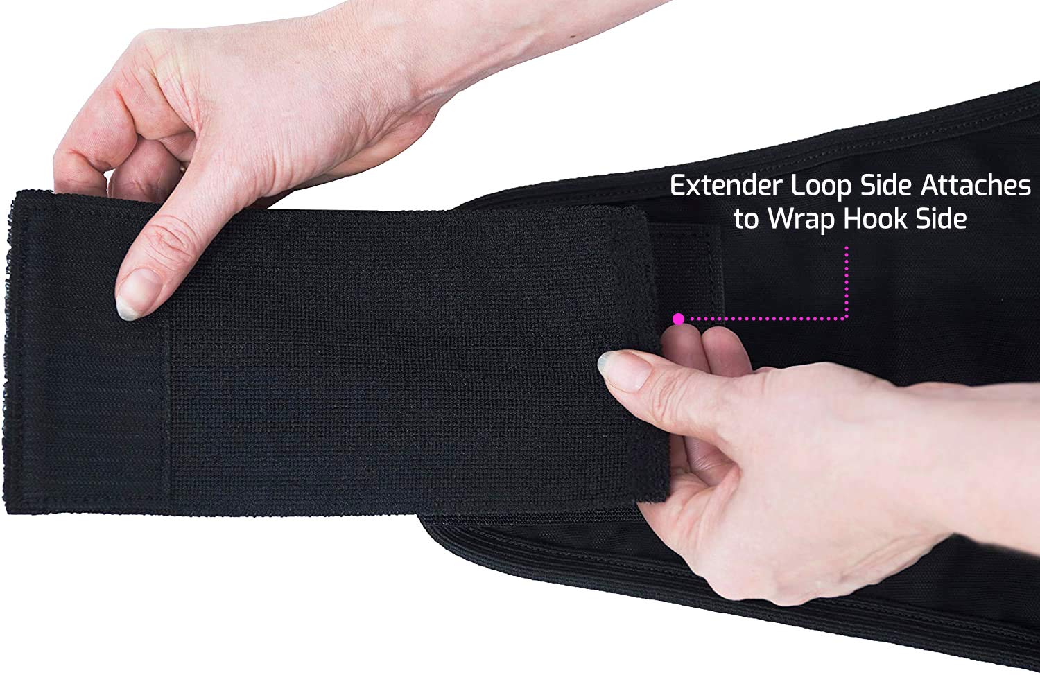Spand-Ice Extender Strap - Multipurpose Elastic Hook and Loop Extension for Ice Packs, Ice Belts, Back/Knee/Ankle Braces, Vests,