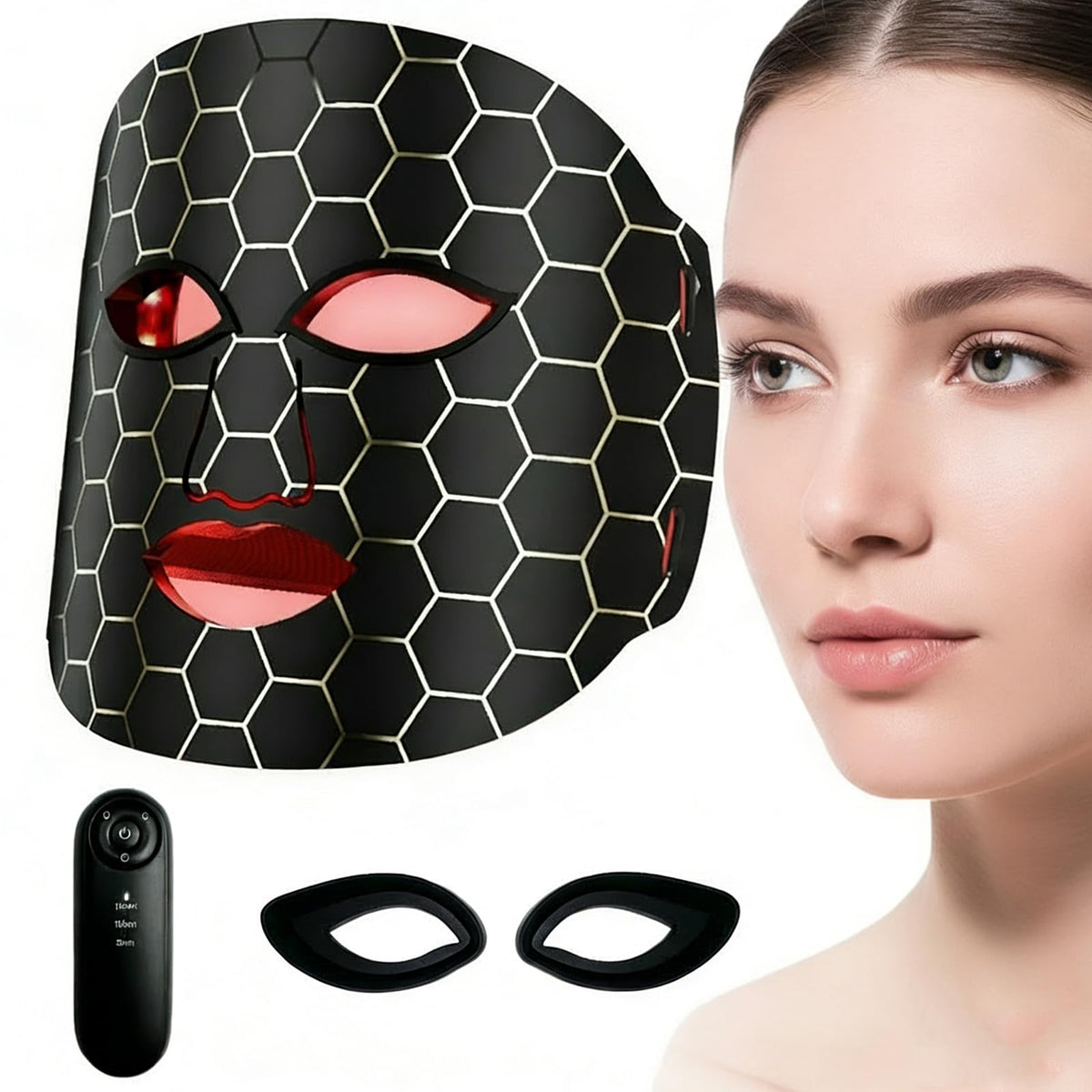 Yoicee 7 Color LED & Infrared Light Therapy Mask for Face, Photon Beauty Mask with Soft Flexible Silicone, Rechargeable Facial S