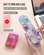 4PS Travel Pill Organizer with 164 Slice Labels