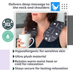 Huggaroo Cozy Neck Wrap Microwavable Heating Pad for Neck - Cordless Warm Compress for Muscle Tension Relief and Relaxation - St