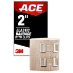 ACE Brand 2 Inch Elastic Bandage with Clips, Beige, 2 in x 51.2 in, Great for Elbow, Ankle, Knee & More, Comfortable Design for