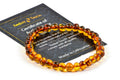 Baltic Amber Bracelet for Adults Made on Elastic Band- Natural Amber from Baltic Region, Genuine Baltic Amber (Cognac, 7.5 inch)
