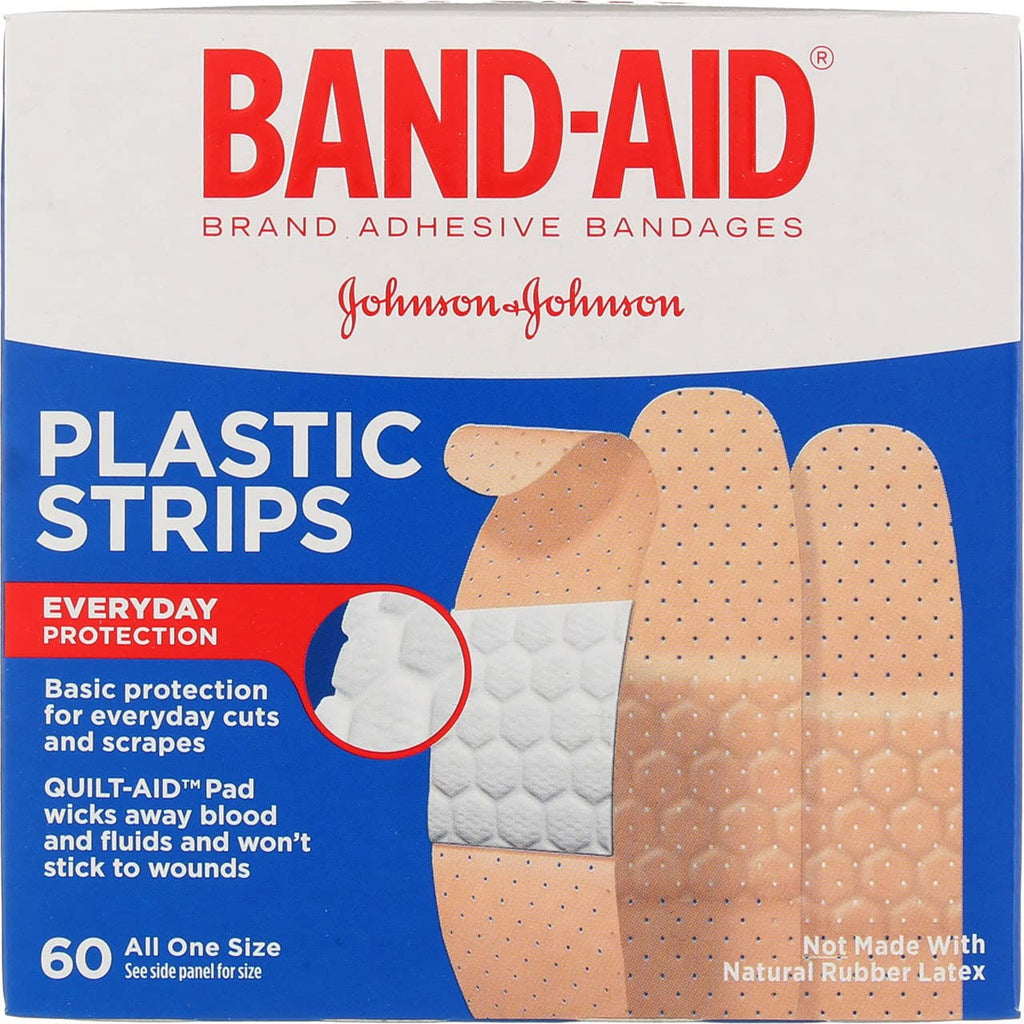 BAND-AID Plastic Strips All One Size 60 Each (Pack of 5)