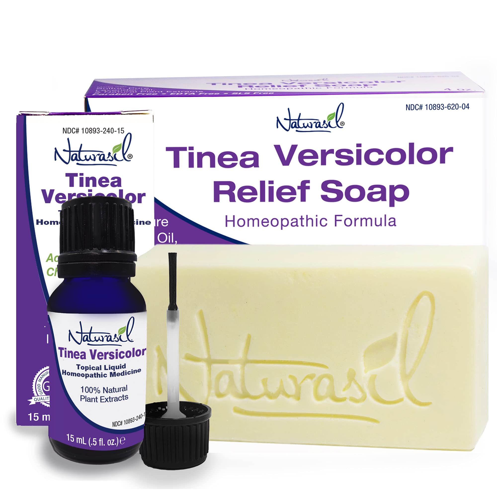 Tinea Versicolor Full Body Value Pack - Targeted Relief Liquid (15mL) + 1 Anti-Itch Soap | Natural Ingredients for Ringworm, Can