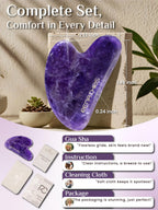 Rena Chris Gua Sha Facial Tools: Natural Amethyst Guasha Tool for Face Acupuncture Therapy, Facial Massager for Jawline Sculptin