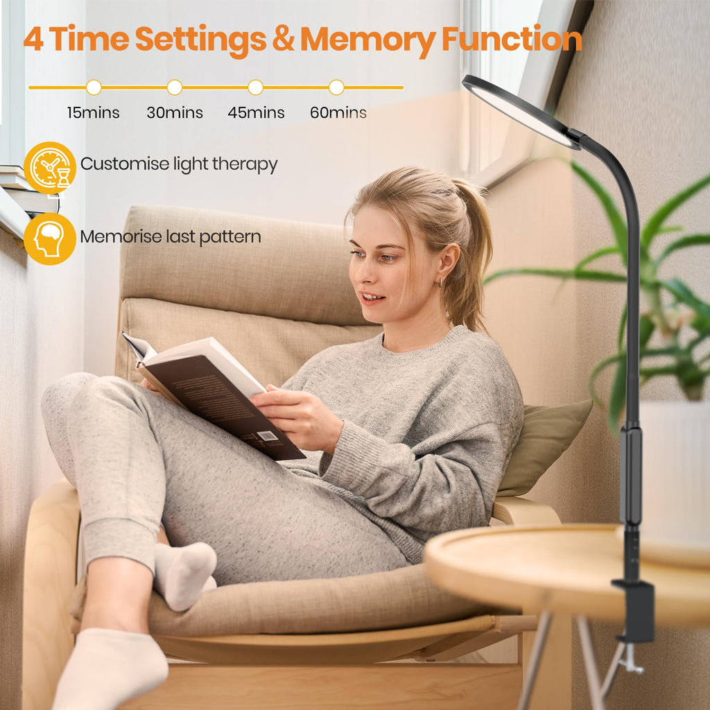 LASTAR LED Desk Lamp with Clamp, Remote Control & Touch, Desk Lamp for Home Office 5 Brightness/4 Colors/4 Timer/Memory/ 360 Fle