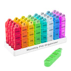 Daviky Monthly Pill Organizer 4 Times a Day, 30 Day Pill Organizer with Daily Pill Box Organizer, One Month Medicine Pill Case, 