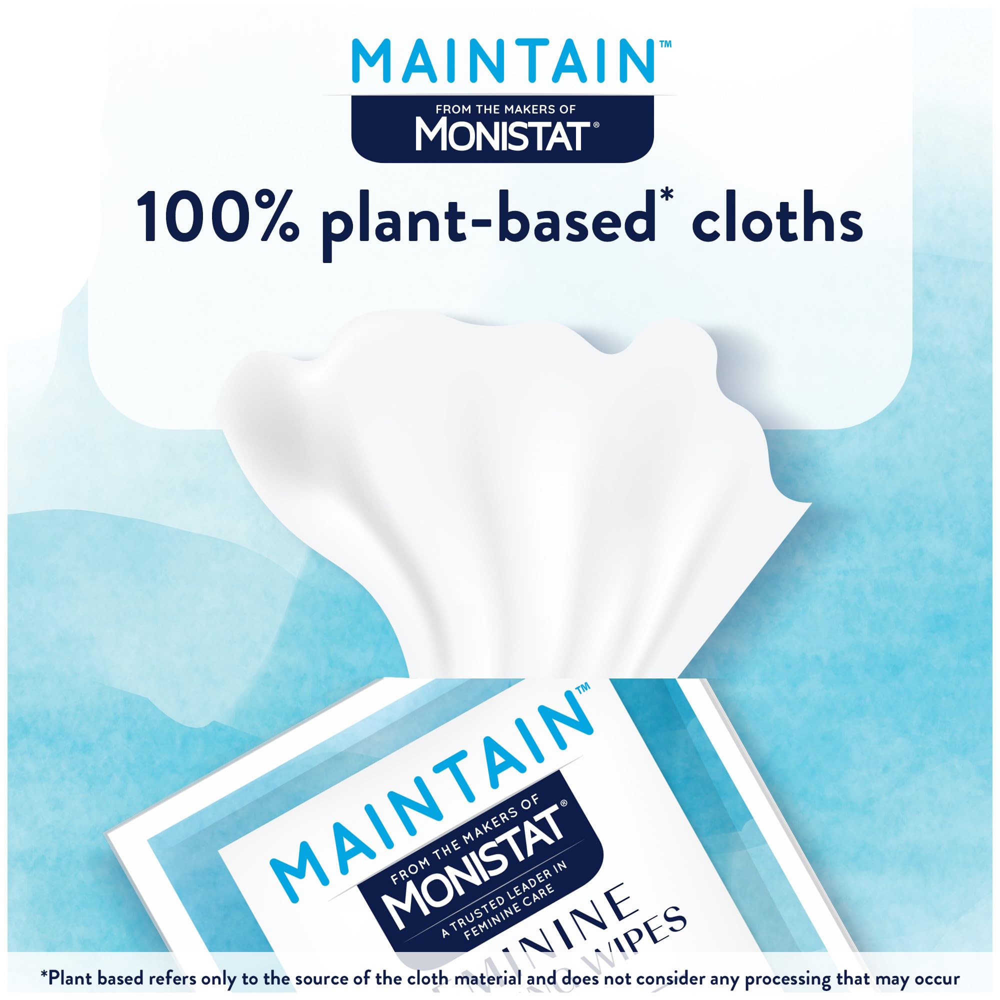 Monistat Maintain Feminine Wipes with Boric Acid for Feminine Care, Fragrance Free, 12 Ct, 3 Pk