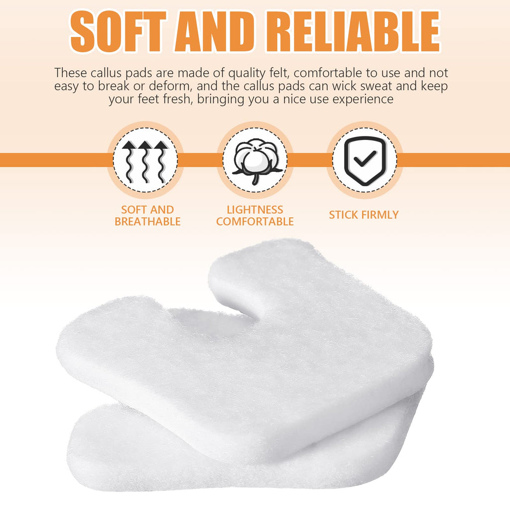 80 Pcs Callus Cushions U Shaped Felt Callus Pads Self Adhesive Foot Pads Soft Callous Pads for Foot for Protect Calluses from Ru