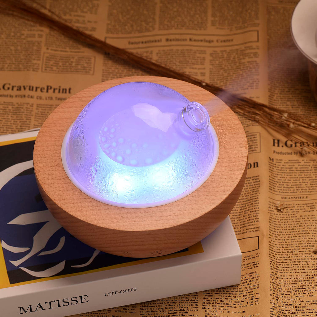 Kakoda Glass Essential Oil Diffuser,Real Wood Base,Bluetooth Speaker,2025 Upgrade Aromatherapy Diffuser,Aroma Diffuse with Music