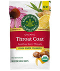 Traditional Medicinals Lozenges, Organic Throat Coat Lemon Ginger Echinacea, Sore Throat Support, 16 Individually Wrapped Lozeng