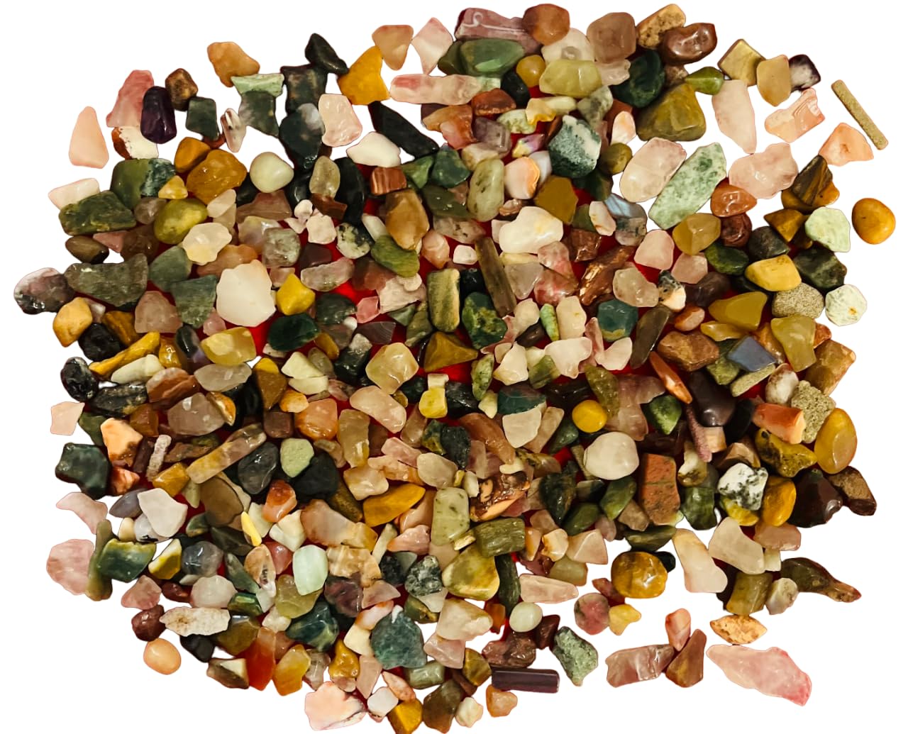 Indian Consigners Natural Crushed Polished Tumbled Gem Stone Chips, Decoration & Healing Crystals (Multi Assorted)