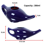 Qimacplus Leak Proof Durable Porcelain Ceramic Neti Pot Hold 230 Ml Water Comfortable Grip with 10 Sachet Neti Salt | Eco Friend