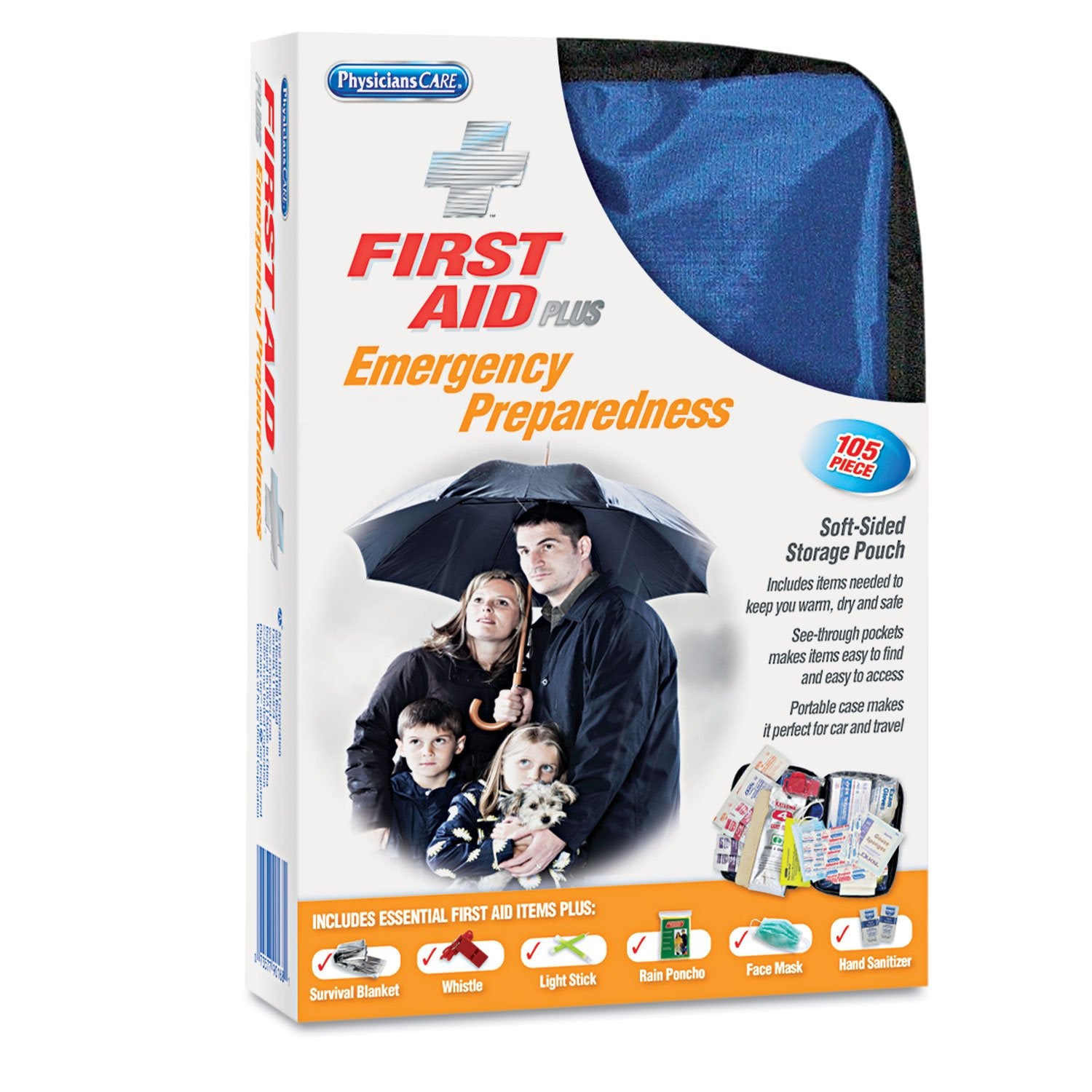 PhysiciansCare 90168 Soft-Sided First Aid and Emergency Kit, 105 Pieces/Kit