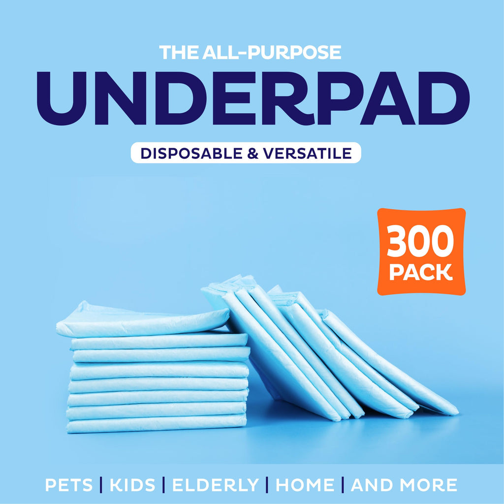 Disposable Chucks Pads [300 Pack - 17x24] Diaper Changing Pad Incontinence Bed Underpads for Baby, Dog & Puppy Pee Pads - Small