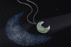 MAIBAOTA Green Aventurine Necklace Healing Crystal Stones Tree Life Wire Wrapped Crescent Moon Phase Pendant Necklace Mothers Da