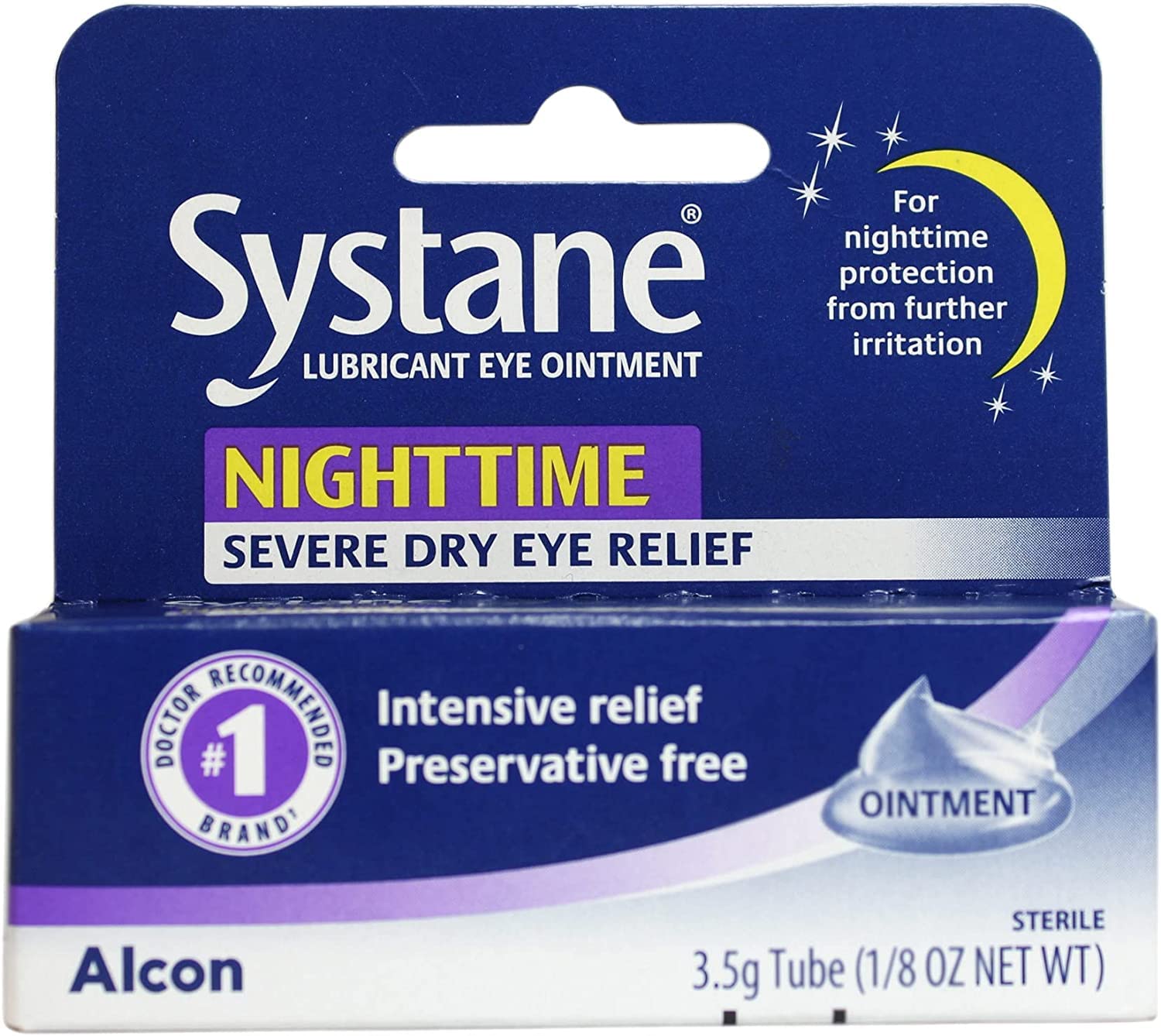 Systane Nighttime Lubricant Eye Ointment 3.50 g (2 Pack) Lubricates and Comforts Dry Eyes Preservative-Free Rich Ointment for Ni
