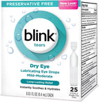 Blink Tears Lubricating Eye Drops Mild-Moderate Dry Eye, 25 Count - 0.01 oz (4 Pack)