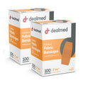Dealmed Fabric Flexible Adhesive Bandages - 100 Count (2 Pack) Bandages with Non-Stick Pad, Latex Free, Wound Care for First Aid