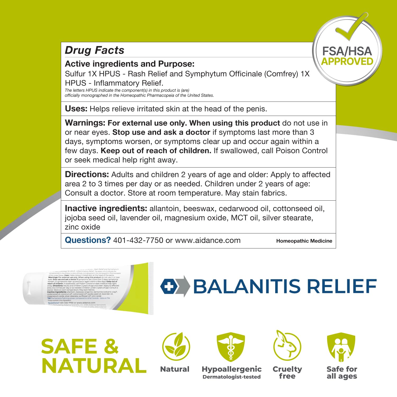 terrasil Balanitis Relief, Balanitis Treatment for Men, Soothing Foreskin Cream for Relief from Symptoms of Irritation, Itch, Re