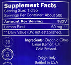 Organic, Lemon Essential Oil, Food Grade, for Cooking, Baking - 100% Pure, Lemon Oil, by Zongle Therapeutics, 1 OZ
