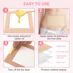 20Pcs Castor Oil Pack Wrap,Castor Oil Packs Extra Large 11.02 * 6.29in for Pure Castor Oil, No Washing Self Adhesive with High A