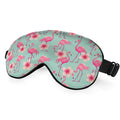 NOHSHE Pink Flamingo Eye Mask Sleeping Mask Tropical Pink Flowers Blue Sleep Masks Silky Soft Eye Cover for Women Men Shading Bl
