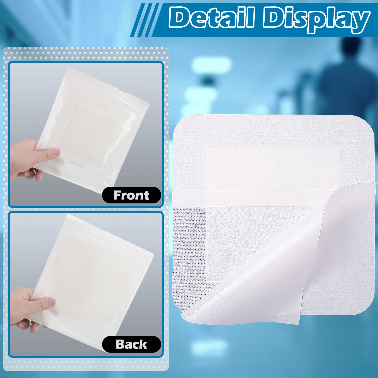 15 Pieces Bordered Gauze-Island Dressing Wound Bandage Sterile Adhesive Gauze Pads Patches Post Shower Breathable Borders Indivi