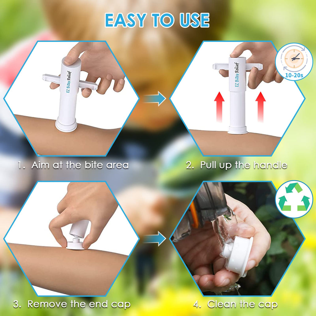 Bug Bite Suction Tool, Kid Friendly Bug Bite Sucker, Venom Extractor, Natural Reduce Itching & Swelling, Bite & Sting First Aid