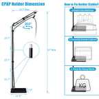 CPAP Hose Tube Holder Lifter Clamp Clip Hook Support Bedside Storage Kit_Metal Structure Strong_5.6 ft Max High_Angle Height Adj