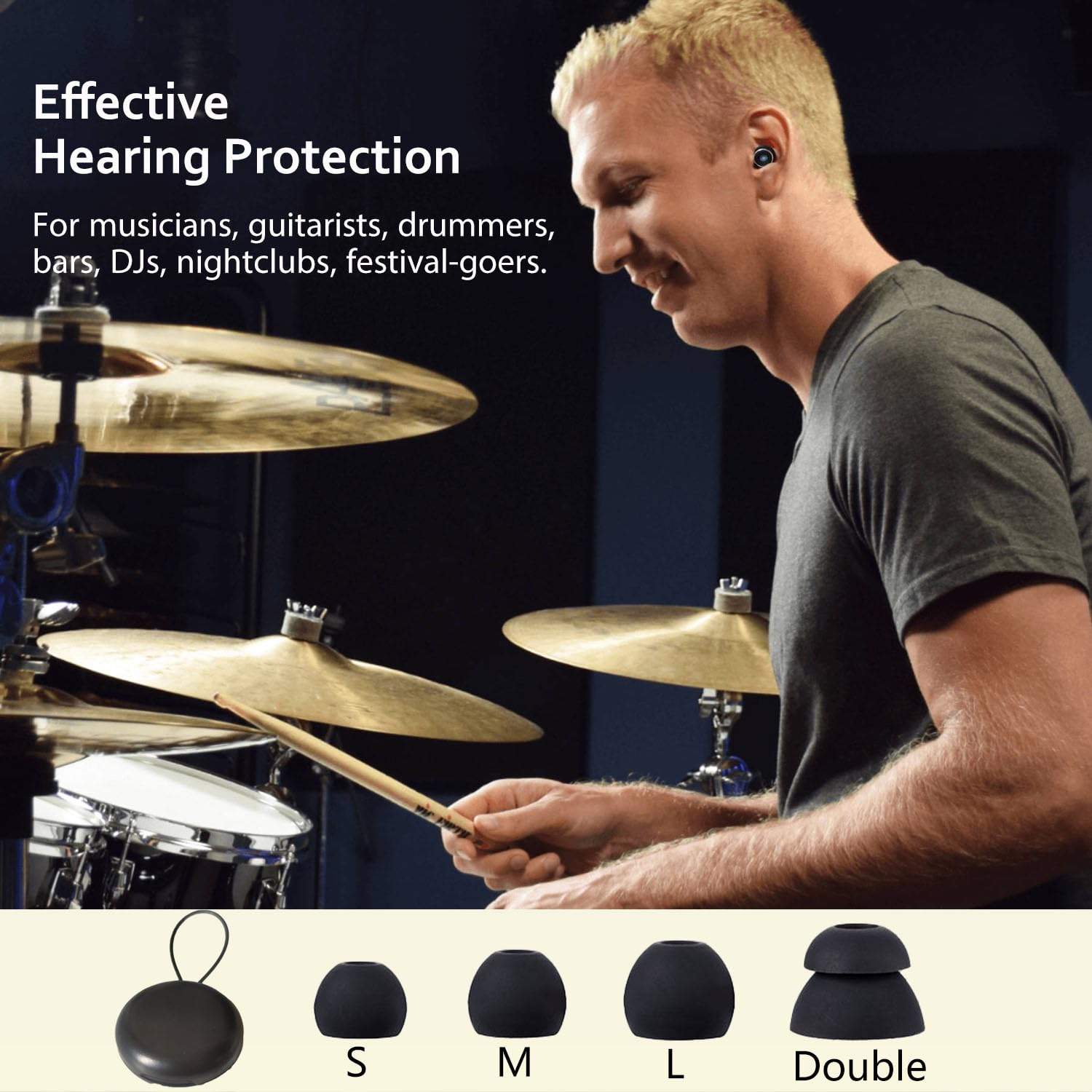 RitMoment M3 Concert Ear Plugs - High Fidelity Earplugs, SNR27dB Stronger Hearing Protection Earplugs for Concerts, Musicians, D