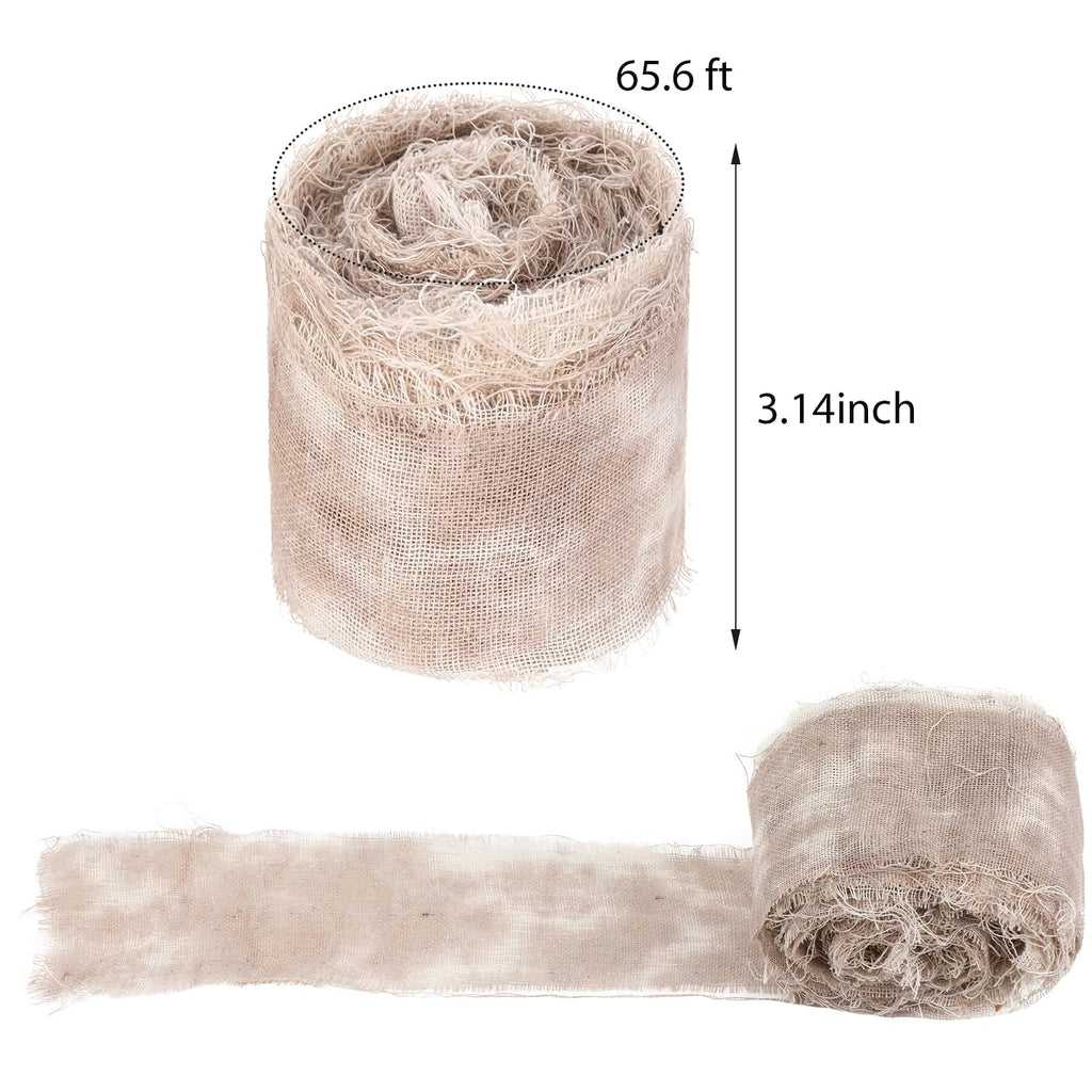 Preboun Halloween Mummy Bandage Wrap Bloody Gauze Zombie Makeup Props Creepy Costume Bandage Cosplay Party (Brown,65.6 ft X 3.15