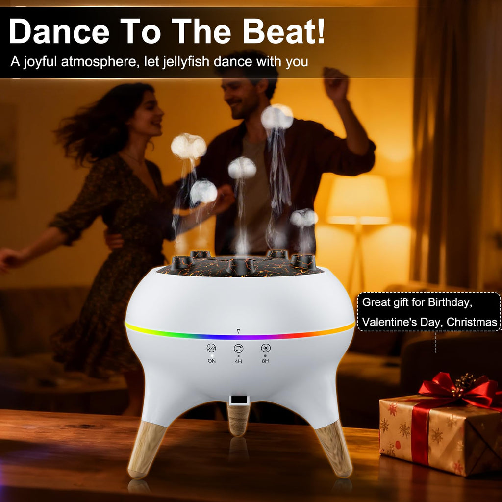 Morbou Essential Oil Diffuser Jellyfish Mist Dancing with Music Aromatherapy, 7 Colorful Lights Hotel Collection Diffuser Oils S