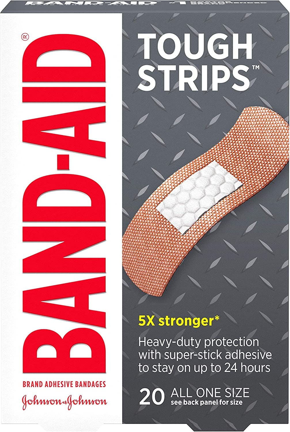 BAND-AID Brand TOUGH STRIPS Bandages All One Size, 20 COUNT